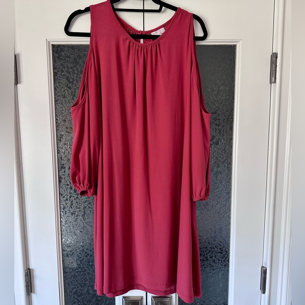 Coral Cold Shoulder Dress